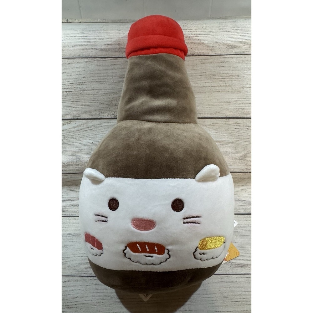 NWT MINISO Sushi Cat Soy Sauce Bottle Plush 13" Rare Kawaii Stuffed Toy NEW Tb30